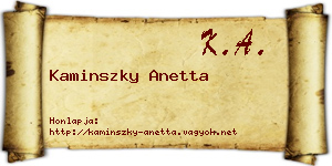 Kaminszky Anetta névjegykártya